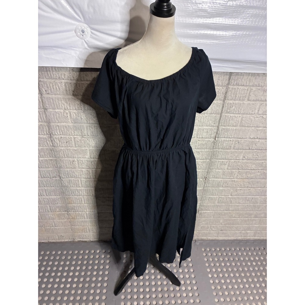 Universal Thread Black Short Sleeve Back Cutout Midi Dress XXL Womens